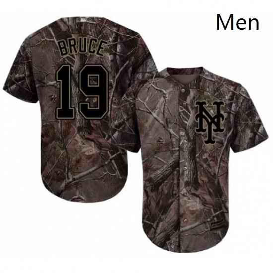 Mens Majestic New York Mets 19 Jay Bruce Authentic Camo Realtree Collection Flex Base MLB Jersey